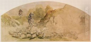 Charging The Sheep, A Scene From Don Quixote by Hans Veit Friedrich Schnorr von Carolsfeld