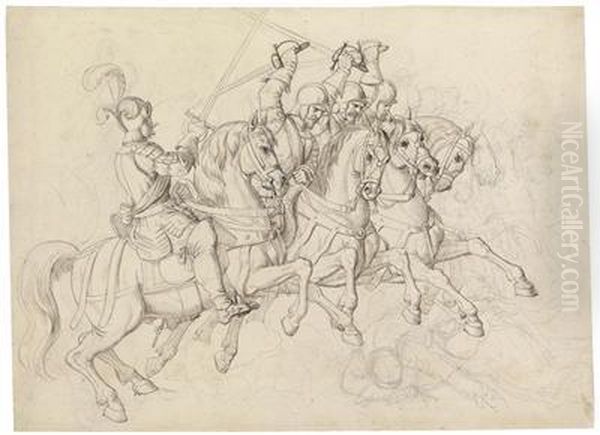 A Battle Scene With Riders - view 1