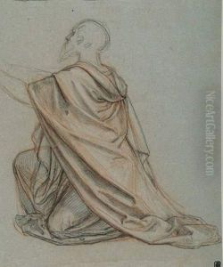 Kniender Mann (studie Fur Den Apostel Petrus). by Ludwig Ferdinand Schnorr von Carolsfeld