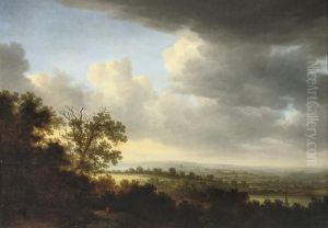 An Extensive Wooded Landscape With Figures An Extensive Wooded Landscape With Figures