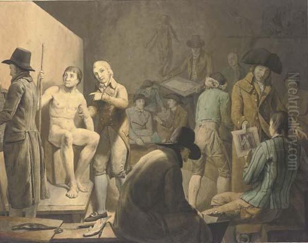Artists At A Life-drawing Class - view 1