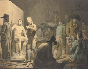 Artists At A Life-drawing Class by Jakob Schoenmaker-Doyer