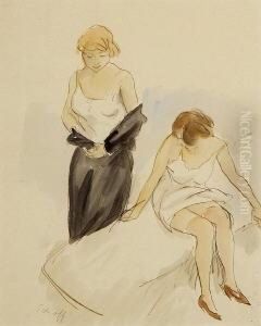 Beim Ankleiden. by Otto Schoff