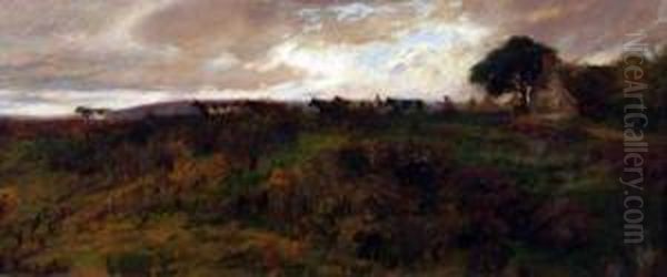 Herders And Cattle In Dartmoor Landscape - view 1