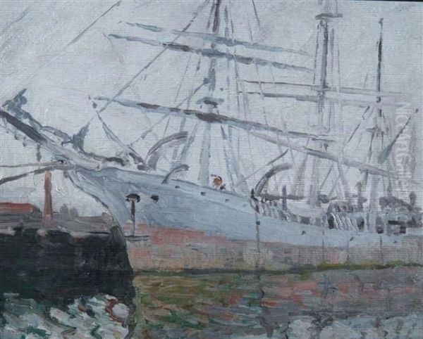 Tall Ship Docked In Harbour - view 1