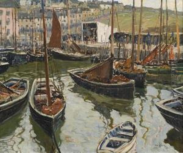A Busy Cornish Harbor - view 1