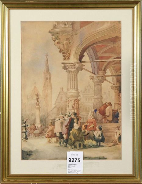 Historisk Scen, Signerad F.w S - view 1