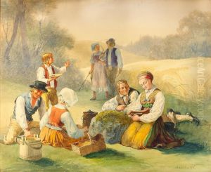 Rastande Skordefolk by Fredrik Wilhelm Scholander
