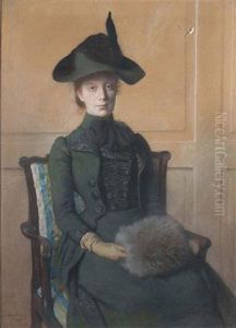 Portrait Of Elizabeth Breul Seated In A Chair by Otto Scholderer