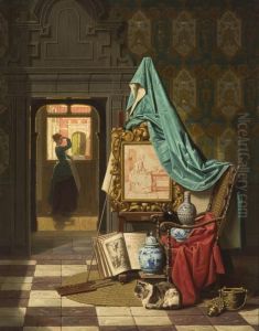 Interior With Still Life by Hendrik Jacobus Scholten