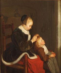 Mother Combing A Child's Hair