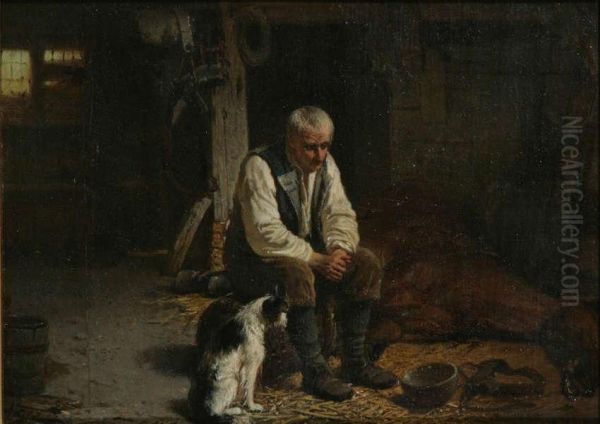 Treurende Boer In De Stal - view 1