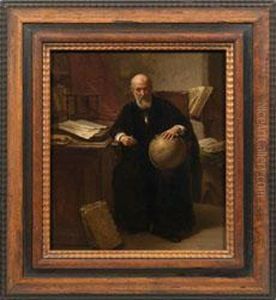 Bildnis Eines Weisen Gelehrten Mit Globus by Hendrik Jacobus Scholten