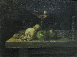 Still Life With Glass, Fruits, And Nuts