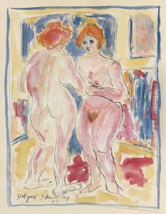 Femme Nue De Dos Se Regardant Dans Un Miroir Femme Nue De Dos Se Regardant Dans Un Miroir