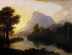 Lakeside With Resting People