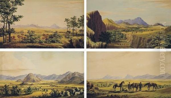 The Witchita Mountains. View Northward From The Lower Valley Of Cache Creek; The Witchita Mountains. Central Portion Of Range From The Limestone Hills Near Walnut Spring; The Witchita Mountains. Between Lat. 34 30' And 35 North, Long. 99 And 100 West Of G - view 1