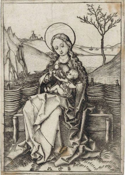 The Virgin And Child On A Grassy Bench - view 1