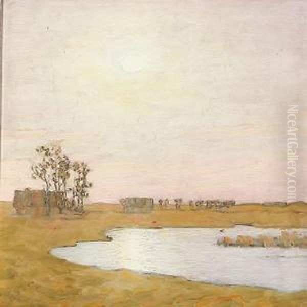 Houses At A Stream In Sunshine - view 1