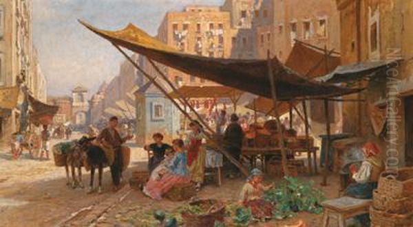 Attribuito/attributed Giorno Del Mercato A Porta Capuana - view 1