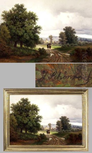 "romantische Dorflandschaft" Mit Personenstaffage - view 1