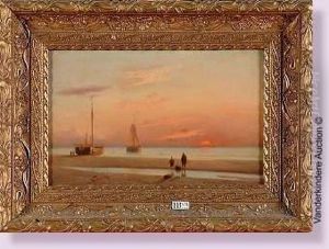 Le Retour Des Pecheurs Au Coucher Du Soleil by Justin Schonstadt L.