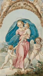 Die Madonna Und Der Jesusknabe by Julius I Schoppe