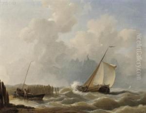 A Stiff Breeze by Johannes Christian Schotel