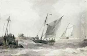 Smalschips At The Mouth Of The Scheldt by Johannes Christian Schotel