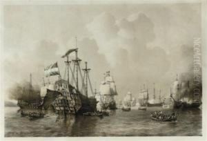 The Dutch Raid On The Medway,Chatham by Petrus Jan Schotel