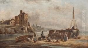 Kustendorf Mit Fischerbooten by Anton Schoth