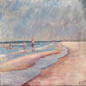 People On A Beach by Carl Schou