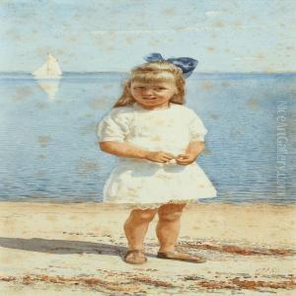 Portrait Of Young Girl At The Beach - view 1