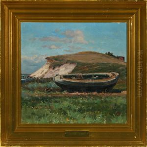 Coastal Scenery With Vessel On Land by Sigurd Solver Schou