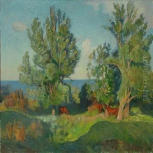 Landscape Withgrazing Cows by Henrik Schouboe