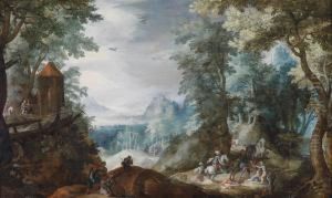 Wooded Landscape With Ambush by Pieter Schoubroeck