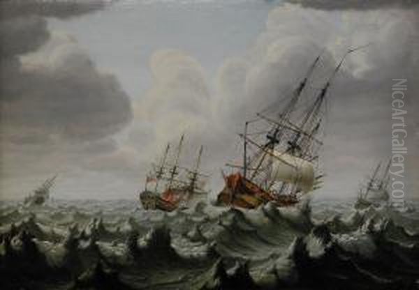 Sjoslag Mellan Den Svenska Och Engelska Flottan - Mojligen Orlogsskeppet Olands Strid 1704 - view 1