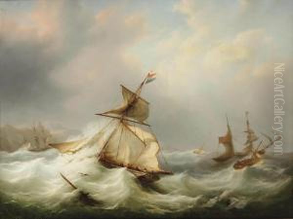 Dutch And British Vessels Caught In Rough Seas - view 1