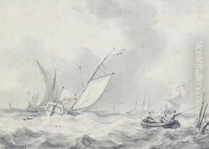Shipping In A Swell by Martinus Schouman