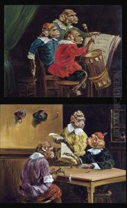 Les Singes Musiciens - Singes A L'auberge by Henry Schouten