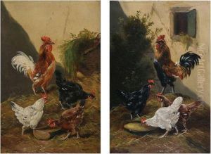 Haan En Kippen Op Het Erf by Henry Schouten