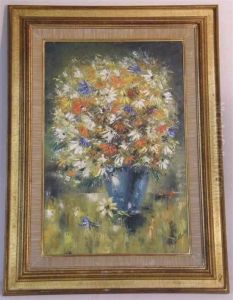 Still-life Of Vase Of Flowers by Henry M. Schouten