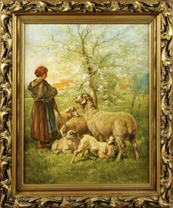 Bergere Et Moutons by Paul Schouten