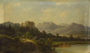 Blick Auf Schloss Hollenburg by Josef Schoyerer