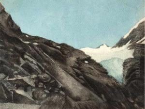 Le Glacier Du Baounnet Vu Danciennes Moraines by Frantz Schrader