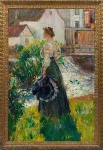 Stehende Dame Am Muhlbach by Gustav Schraegle