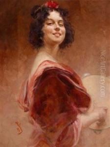 Zigeunerin Mit Tambourin by Alois Hans Schramm