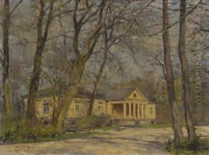 Blick Auf Den Rumford-saal Im Englischen Garten by Rudolf Schramm-Zittau