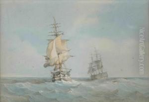 H.m.s Centurion And The H.m.s. Royal Albert by John or Giovanni Schranz