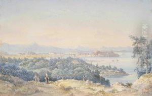 A View Of Corfu Taken From The South by Josef Schranz